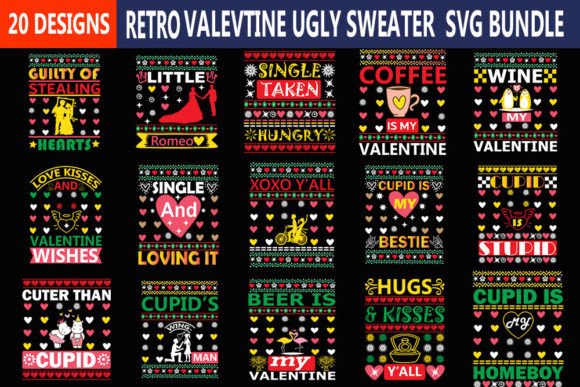 Download RETRO Valentine UGLY SWEATER SVG BUNDLE - Ugly sweater svg Collection