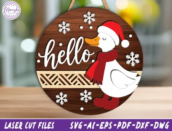 Download Christmas Goose Door Sign SVG - Premium Bundle