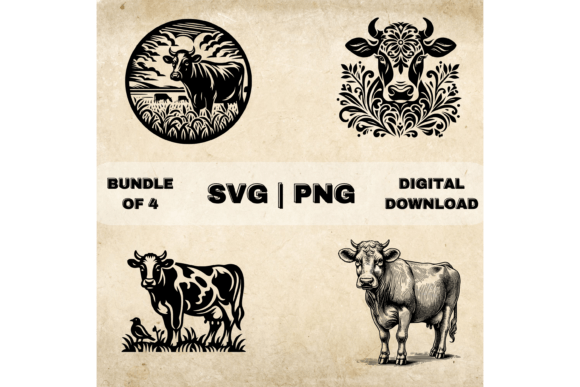 Download Cow SVG Bundle, Farm Animal Clipart - Cow svg bundle Collection