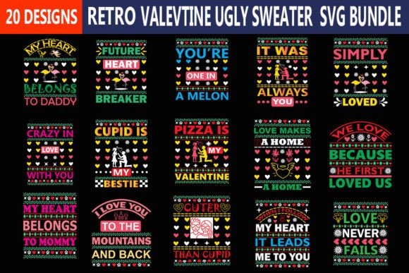 Download Valentine UGLY SWEATER Svg BUNDLE - - Ugly sweater svg Collection