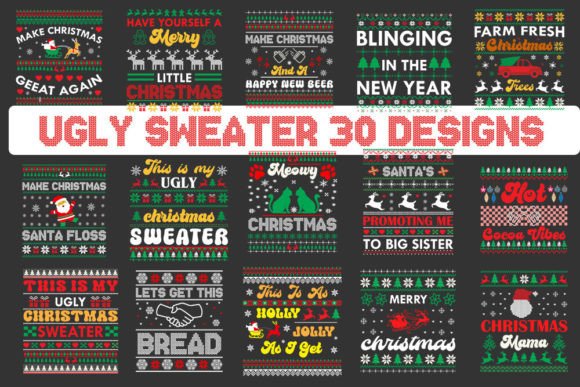 Download Retro Christmas Ugly Sweater Svg Bundle. - Ugly sweater svg Collection