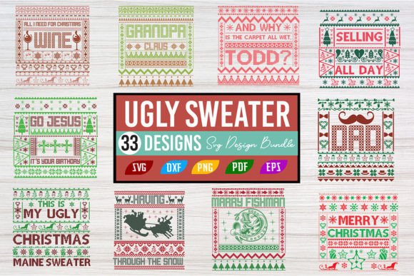 Download UGLY SWEATER Svg Design Bundle - Ugly sweater svg Collection