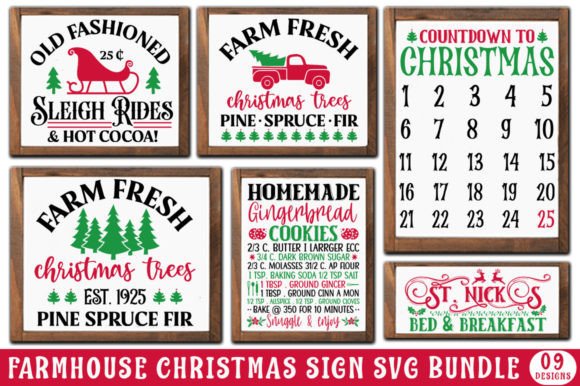 Download Farmhouse Christmas Sign SVG Bundle - Farmhouse christmas sign Collection