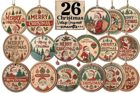 Download Vintage Christmas Ornament Sublimation - Premium Bundle